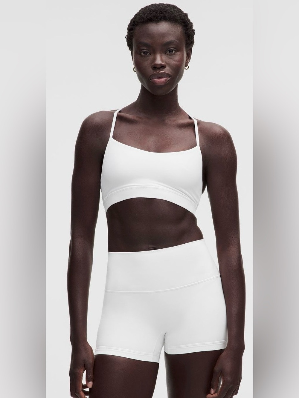 lululemon- Flo Y Sports Bra - color: white size: 2